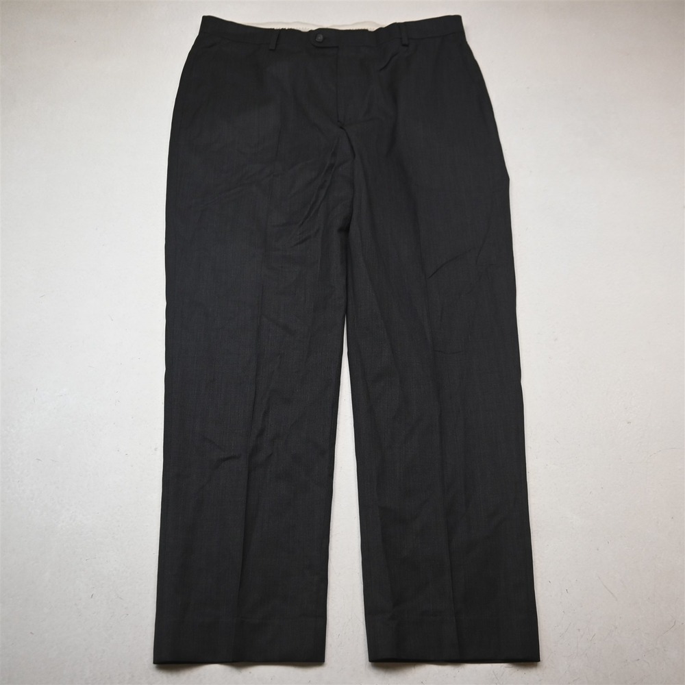 Joseph Abboud 36x32 Gray 100% Wool Flat Front Classic Straight Dress Mens Pants